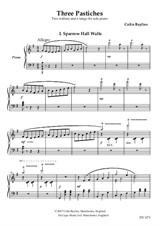Three Pastiches - two waltzes and a tango - for piano solo