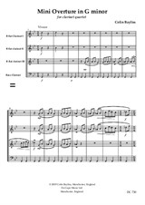 Mini Overture in G minor - clarinet quartet