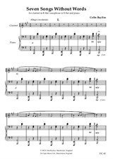 Seven Songs Without Words for clarinet in B flat or saxophone in E flat and piano